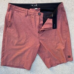 Men's Billabong Board Shorts Red Salmon Crossfire Submersibles 36 4-Way Stretch
